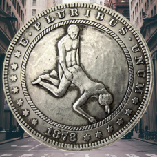 Сувенір монета 1 долар 1878 р. Банка США, “Сексуальна серія НЮ“. монета «Романтічне рішення»