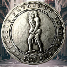 Сувенір монета 1 долар 1878 р. Банка США, “Сексуальна серія НЮ“. монета «Романтічне рішення»