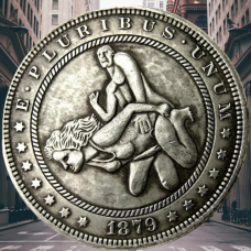 Сувенір монета 1 долар 1878 р. Банка США, “Сексуальна серія НЮ“. монета «Романтічне рішення»