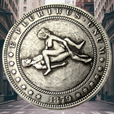 Сувенір монета 1 долар 1878 р. Банка США, “Сексуальна серія НЮ“. монета «Романтічне рішення»