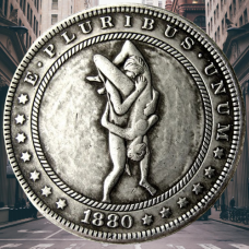 Сувенір монета 1 долар 1878 р. Банка США, “Сексуальна серія НЮ“. монета «Романтічне рішення»