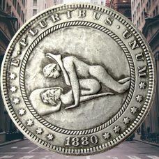 Сувенір монета 1 долар 1878 р. Банка США, “Сексуальна серія НЮ“. монета «Романтічне рішення»