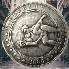 Сувенір монета 1 долар 1878 р. Банка США, “Сексуальна серія НЮ“. монета «Романтічне рішення»