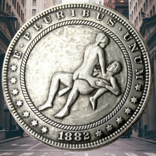 Сувенір монета 1 долар 1878 р. Банка США, “Сексуальна серія НЮ“. монета «Романтічне рішення»