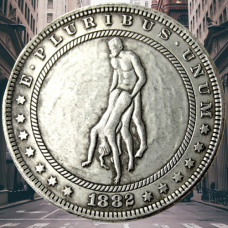 Сувенір монета 1 долар 1878 р. Банка США, “Сексуальна серія НЮ“. монета «Романтічне рішення»