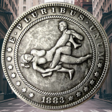 Сувенір монета 1 долар 1878 р. Банка США, “Сексуальна серія НЮ“. монета «Романтічне рішення»
