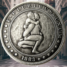 Сувенір монета 1 долар 1878 р. Банка США, “Сексуальна серія НЮ“. монета «Романтічне рішення»