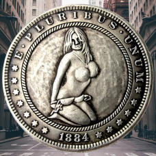Сувенір монета 1 долар 1878 р. Банка США, “Сексуальна серія НЮ“. монета «Романтічне рішення»
