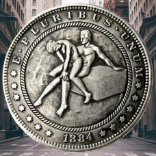 Сувенір монета 1 долар 1878 р. Банка США, “Сексуальна серія НЮ“. монета «Романтічне рішення»
