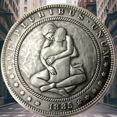 Сувенір монета 1 долар 1878 р. Банка США, “Сексуальна серія НЮ“. монета «Романтічне рішення»