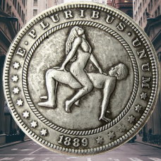 Сувенір монета 1 долар 1878 р. Банка США, “Сексуальна серія НЮ“. монета «Романтічне рішення»
