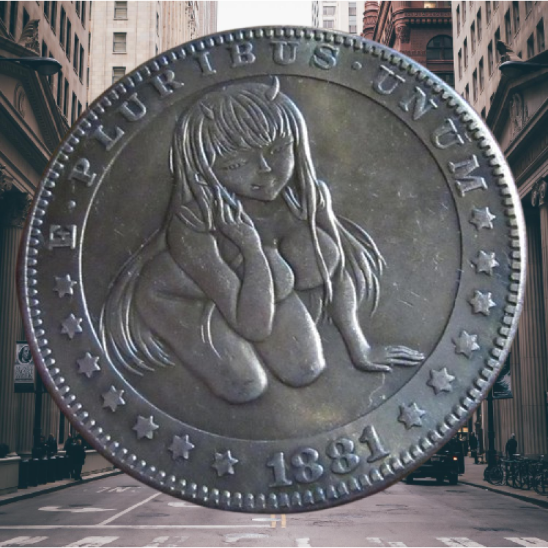 Сувенір сексуальна монета долар СШАang 1881г “Дівчинка НЮ“ Хобо