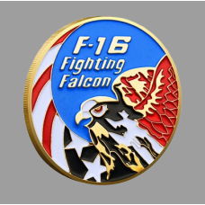Сувенірна Пам“ятна монета ВВС США F-16 «Бойовий сокол» голд