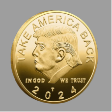 Пам“ятна монета в гаманець Дональд Трамп 2024 г президент США голд