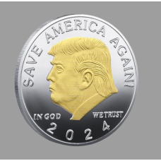 Пам“ятна монета в гаманець Дональд Трамп Save Amerika Again 2024г. президент США двоколірна