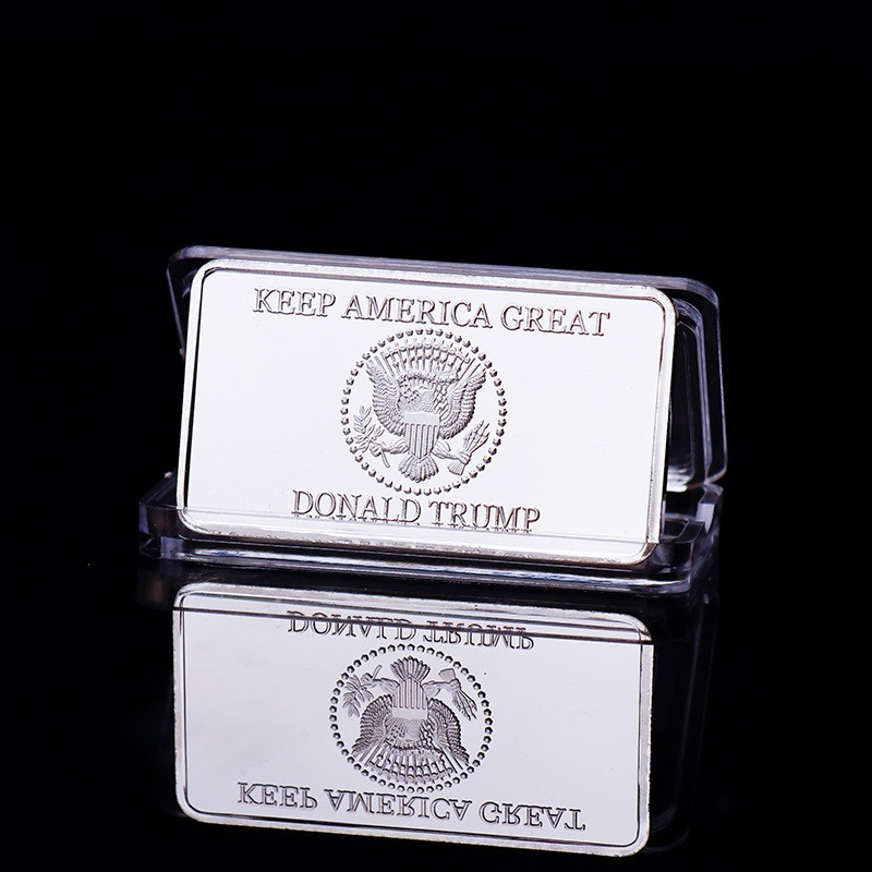 Сувенірна монета-литок America Дональда Трампа 2021-2025г, Президента США на 100 доларів, сильвер