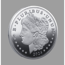 Сувенір монета 1 дол зша моргана 2024 г сильвер, american morgan dollar