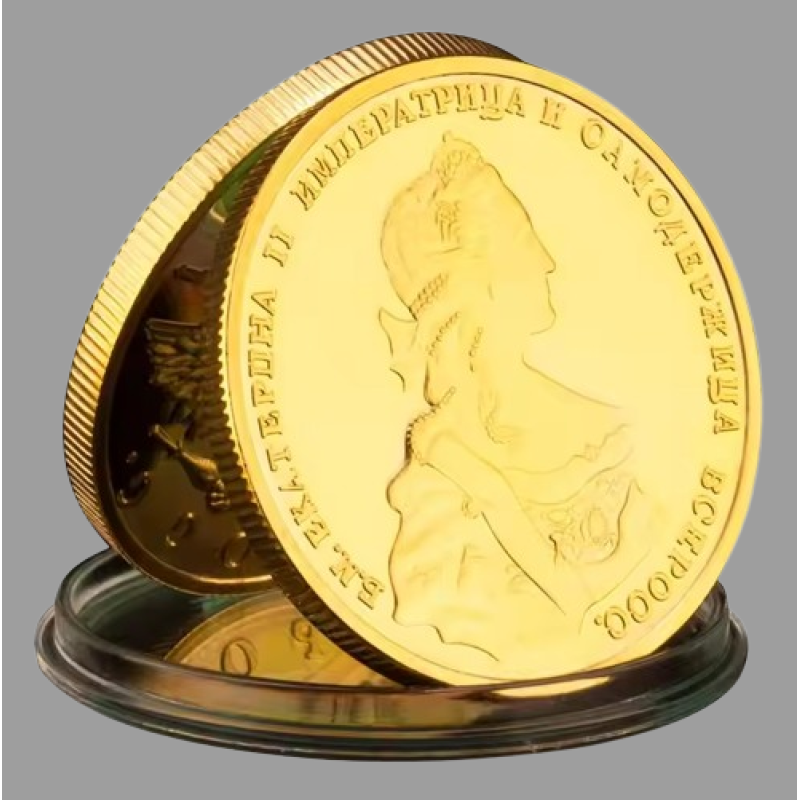 Сувенір монета жетон Катерина 2 (1741г. голд)
