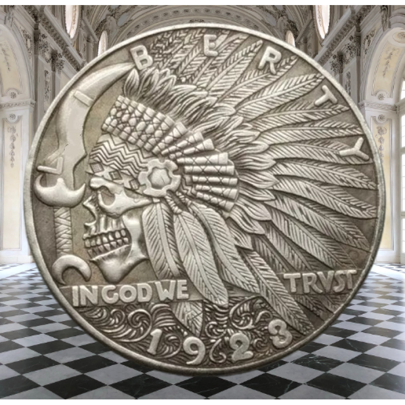 Сувенір монета долар США Банк 1923 р. “Череп і ніж Індського Водя “. Hobo Coin American Morgan