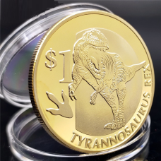 Сувенір монета 1 долар 2015 г, “Тиранозавр Рекс“ голд. Сьєра Леоне. Динозаври
