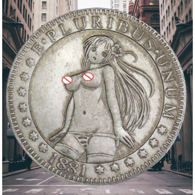 Сувенір монета долар США 1881г “Уже знімаю“. Hobo Coin American Morgan