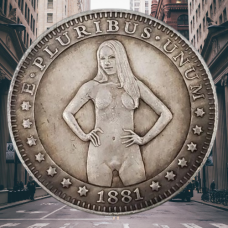 Сувенір монета долар США 1881г “Нудистка“. Hobo Coin American Morgan