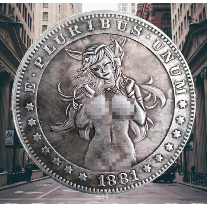 Сувенір монета долар США 1881г “Чарівне створення“. Hobo Coin American Morgan