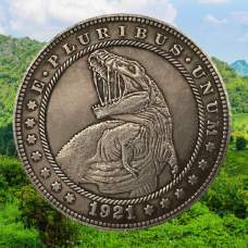 Сувенір монета долар США 1921г “Горгозавр“. Hobo Coin American Morgan