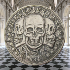 Сувенір монета долар СШАang 1884г “Три Черепа“. Hobo Coin American