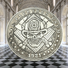 Сувенір монета долар США 1821г “Череп пожежника“. Hobo Coin American