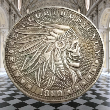 Сувенір монета долар США 1880 г “Череп Індського Водя“. Hobo Coin American Morgan