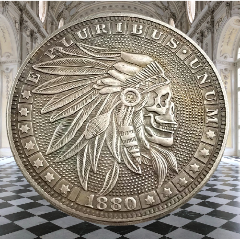 Сувенір монета долар США 1880 г “Череп Індського Водя“. Hobo Coin American Morgan
