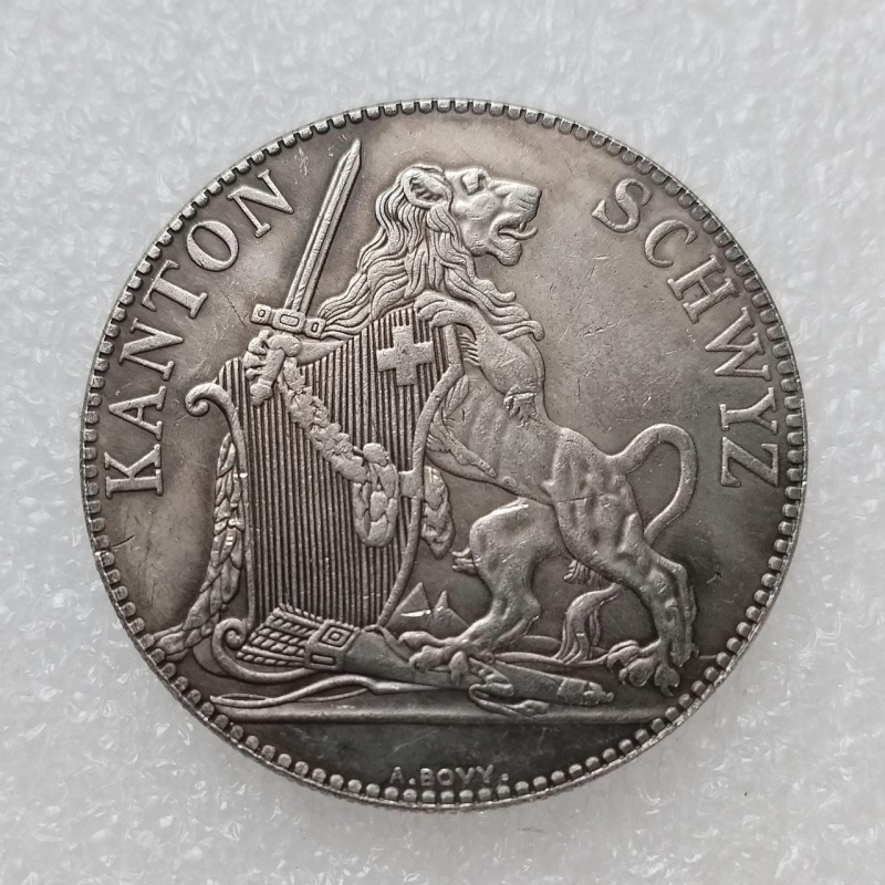 Сувенір монета 5 франк 1867 Стрілковий фестиваль у Швіці Стрелковий фестиваль у ШвіціШвейцарія Leather Werk