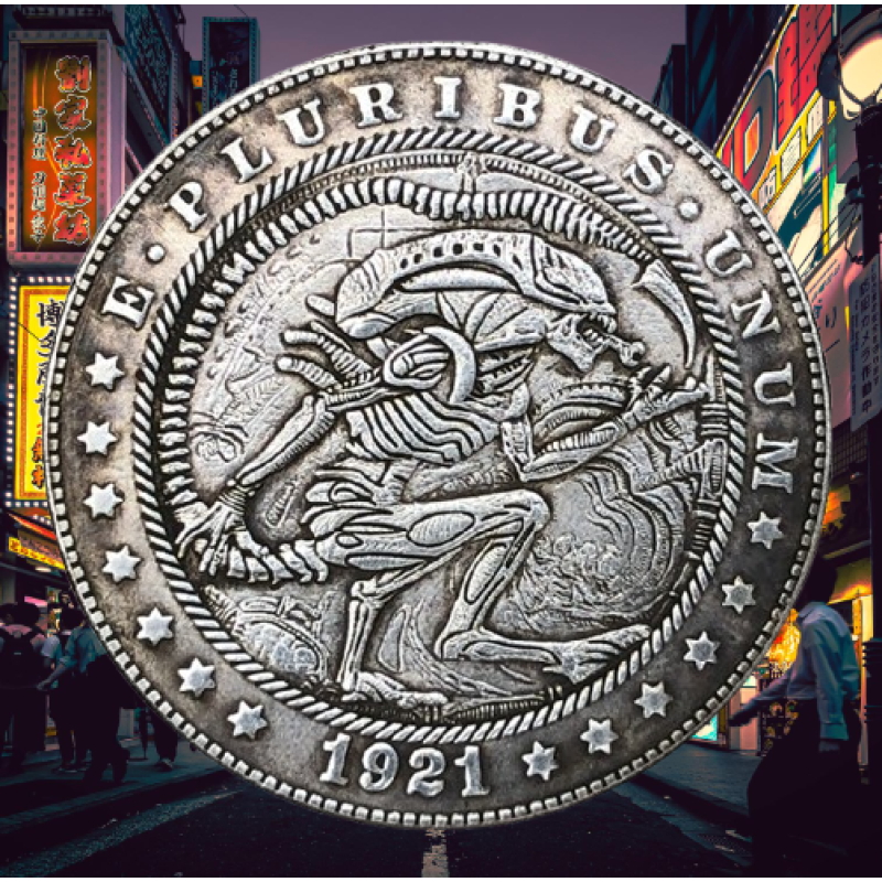 Сувенір монета долар США 1921 р. “Чучний“. Hobo Coin American Morgan