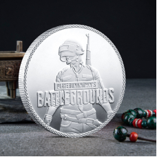 Монета в гаманець “Battlegrounds“ сильвер, для фанатів PUBG і геймерів “На удачу“