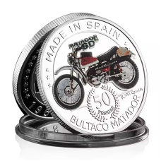 Сувенир Пам“ятна монета Bultaco Matador 1958-2015г Іспанія. сильвер