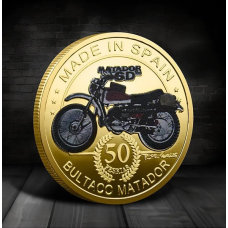 Сувенир Пам“ятна монета Bultaco Matador 1958-2015г Іспанія. сильвер