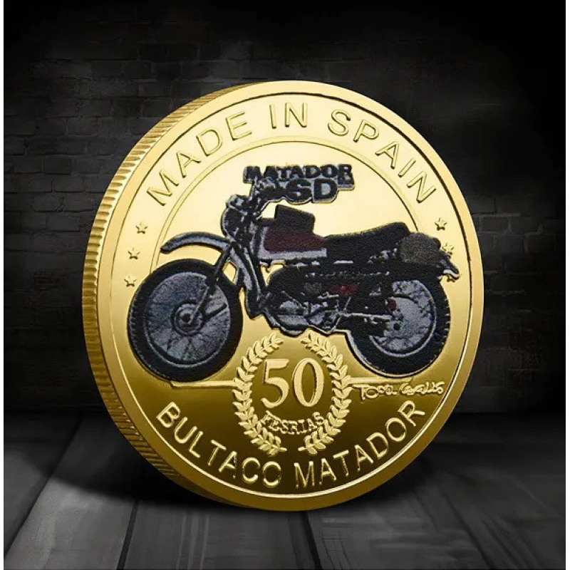 Сувенир Пам“ятна монета Bultaco Matador 1958-2015г Іспанія. сильвер