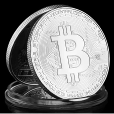 Сувенірна монета Bitcoin Біткоїн Anonymous mint. колір срібло
