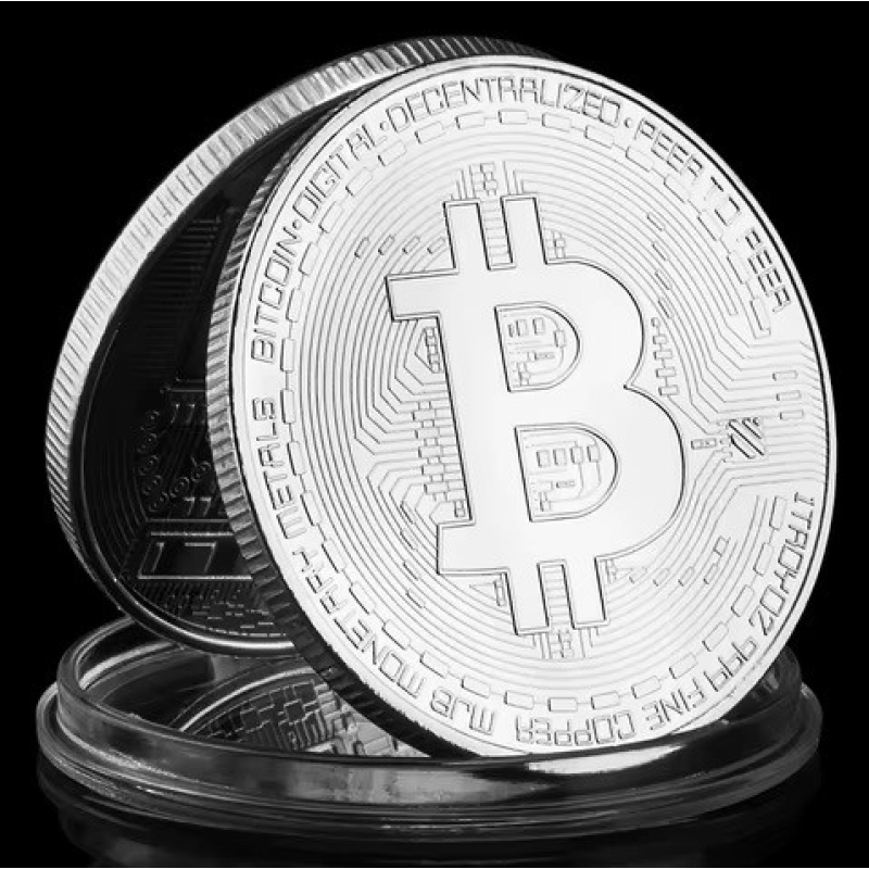 Сувенірна монета Bitcoin Біткоїн Anonymous mint. колір срібло