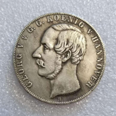 Сувенір монета 2 Талери /31⁄2 Gulden 1855г-George V у ліво, Kingdom of Hannover (Германські держави).