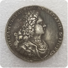 Сувенір монета Полтина 1727 року СПБ, монети Петра 2