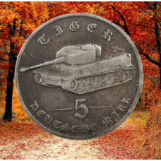 Сувенір монета 5 марок 1988г Пантера (Сірія танки Німеччини)