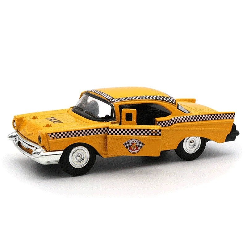 Модель автомобіля Таксі Chevrolet 1957 р. зі сплаву 1:32, іграшки, прикраси для автомобіля