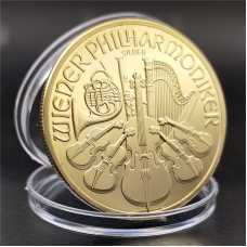 Сувенірна монета 100 Євро 2010 Австрія «Венський філармонічний оркестр», 40*3 мм. Голд