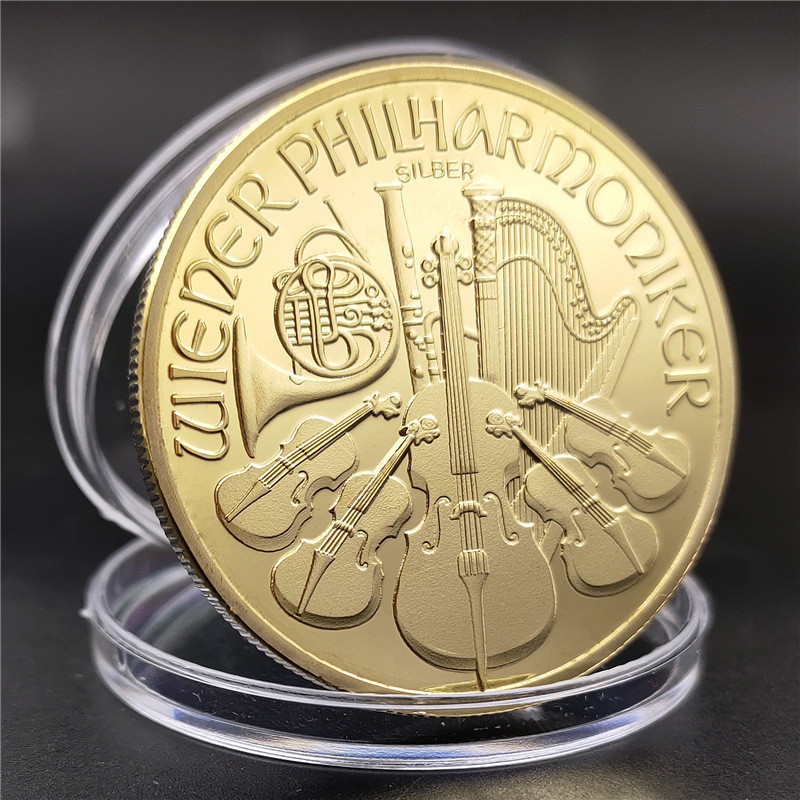 Сувенірна монета 100 Євро 2010 Австрія «Венський філармонічний оркестр», 40*3 мм. Голд