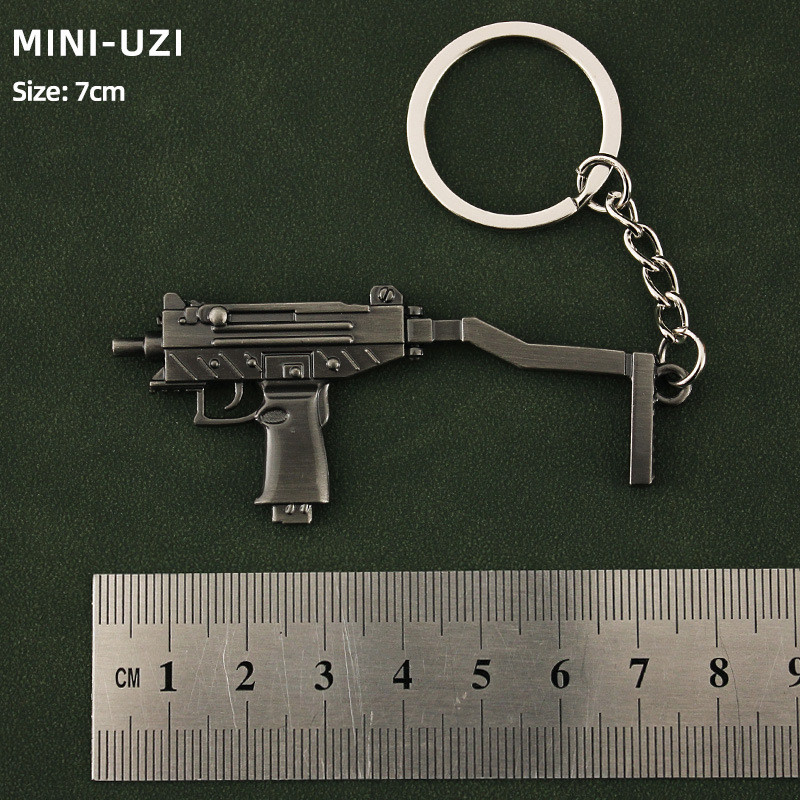 Металевий Брелок для ключів Пістолет-кулемет UZI Узі 9 см з гри PUBG
