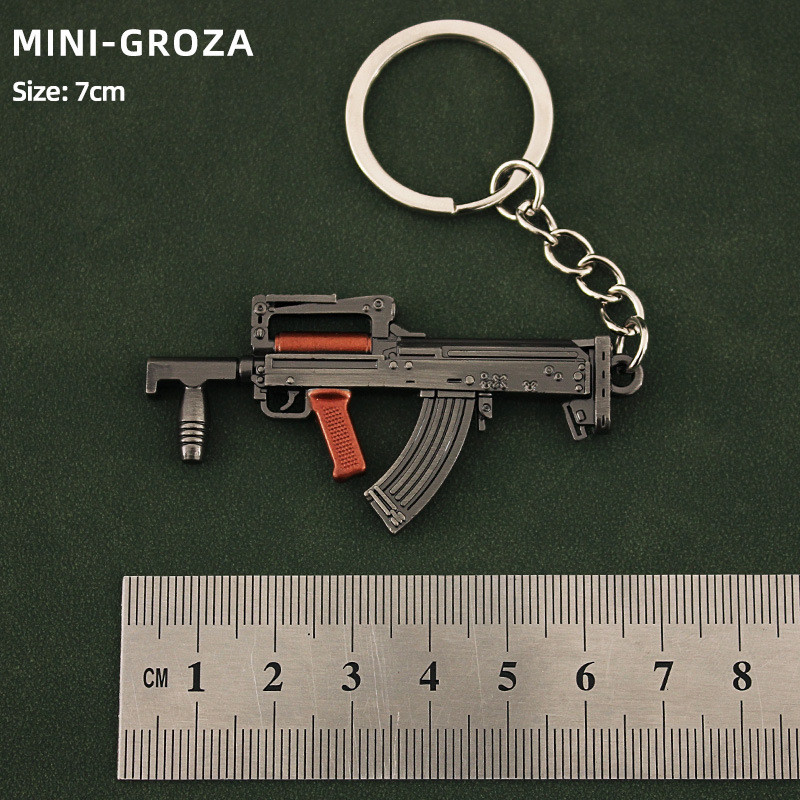 Металевий Макет-брелок автомата GROZA HP 8 см з гри PUBG