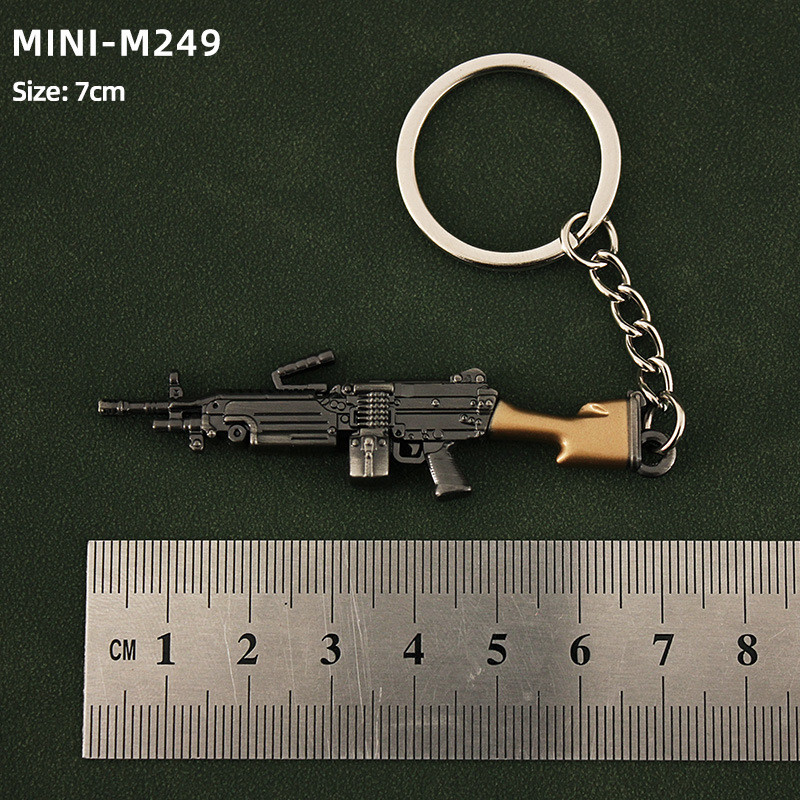 Металевий Макет-брелок кулемет M249 HP 8 см з гри PUBG