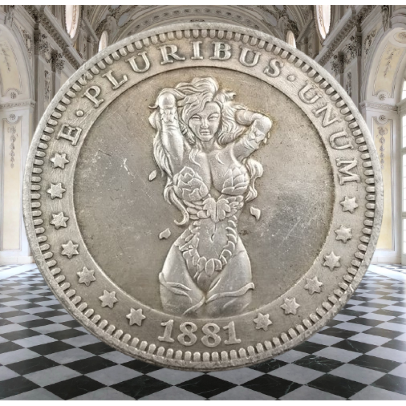 Сувенір сексуальна монета долар США 1881г “Дівчинка в купальнику“. Hobo Coin American Morgan